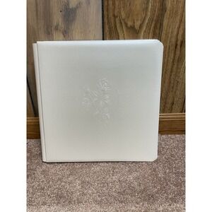 Creative Memories 12 x 12 White Wedding Embossed Rose Album Vintage 2006